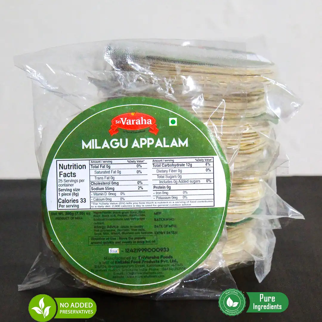Pepper Papad Milagu Appalam மிளகு அப்பளம்