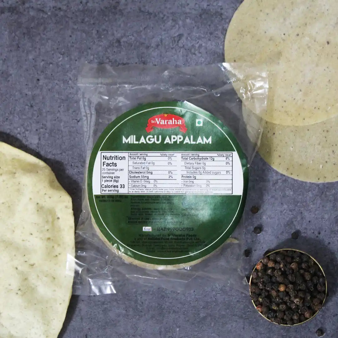 Pepper Papad Milagu Appalam மிளகு அப்பளம்