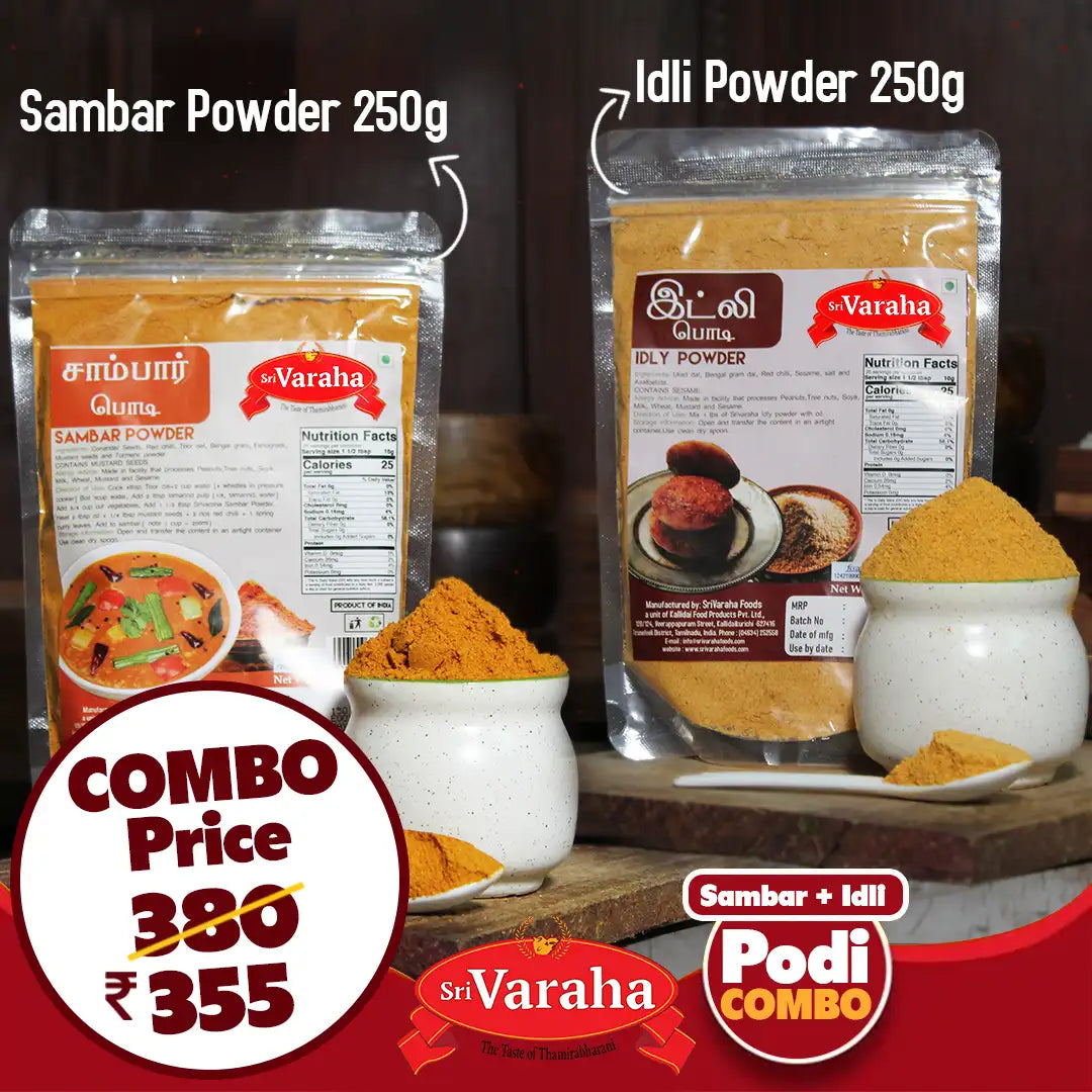 SriVaraFoods_Tirunelveli_Special_Sambar_Podi_Powdaher_Idli_Podi_Powder_Idli_Milagai_Podi