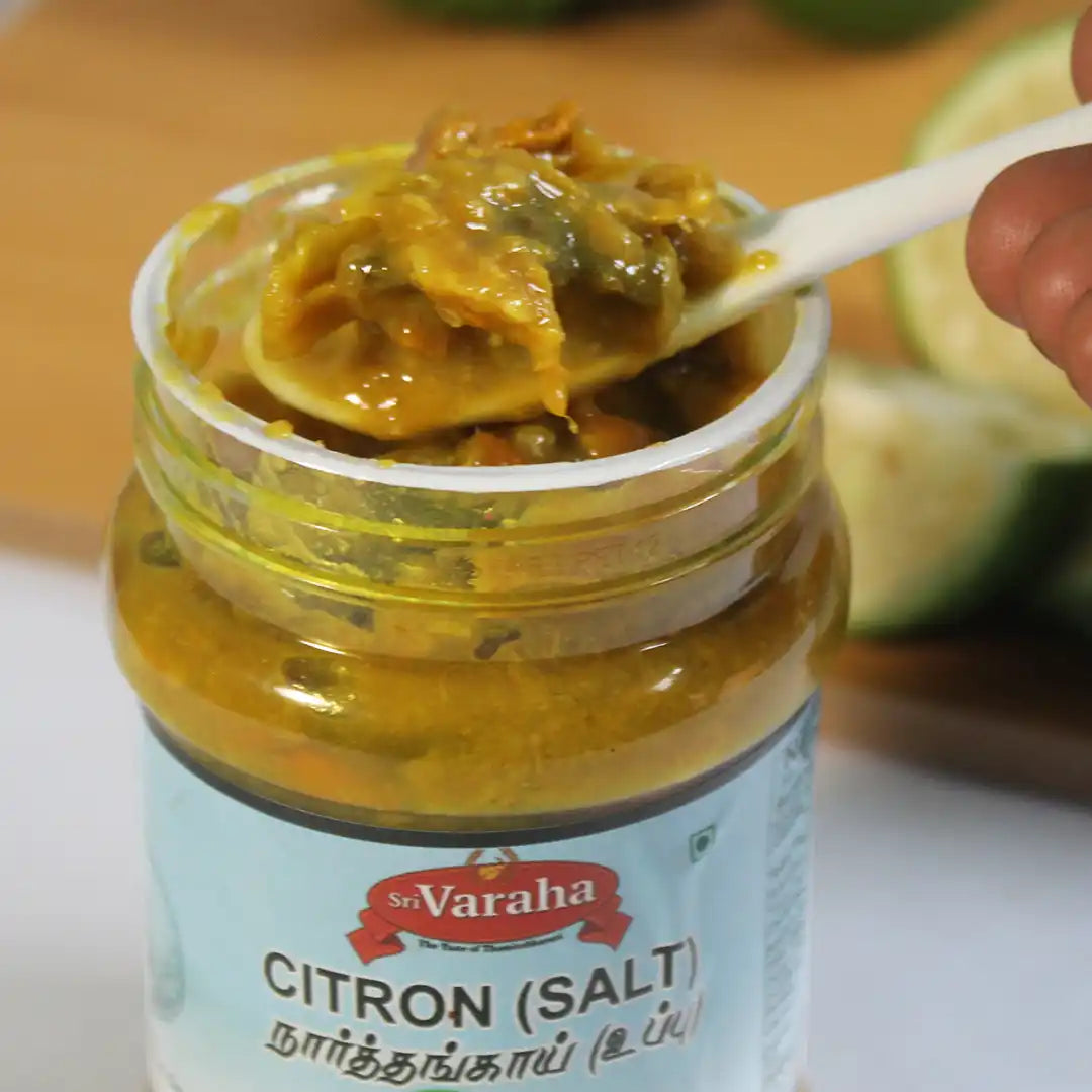 SriVaraha Foods Citron Pickle Salted Narthangai Northangai Oorugai உப்பு நார்த்தங்காய்