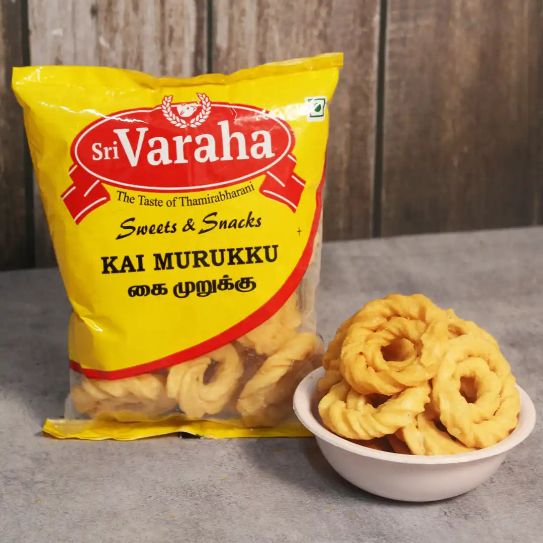SriVaraha Foods Kai Suthu Murukku Kaimurukku Snacks 200g புழுங்கல் அரிசி முறுக்கு