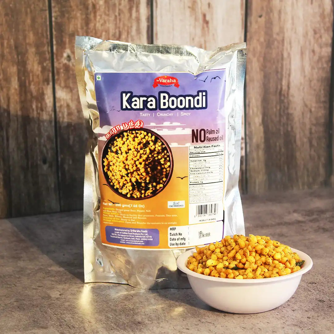 SriVaraha Foods Kara boondhi Kara Boondhi Crispy Snacks காரா பூந்தி 200g