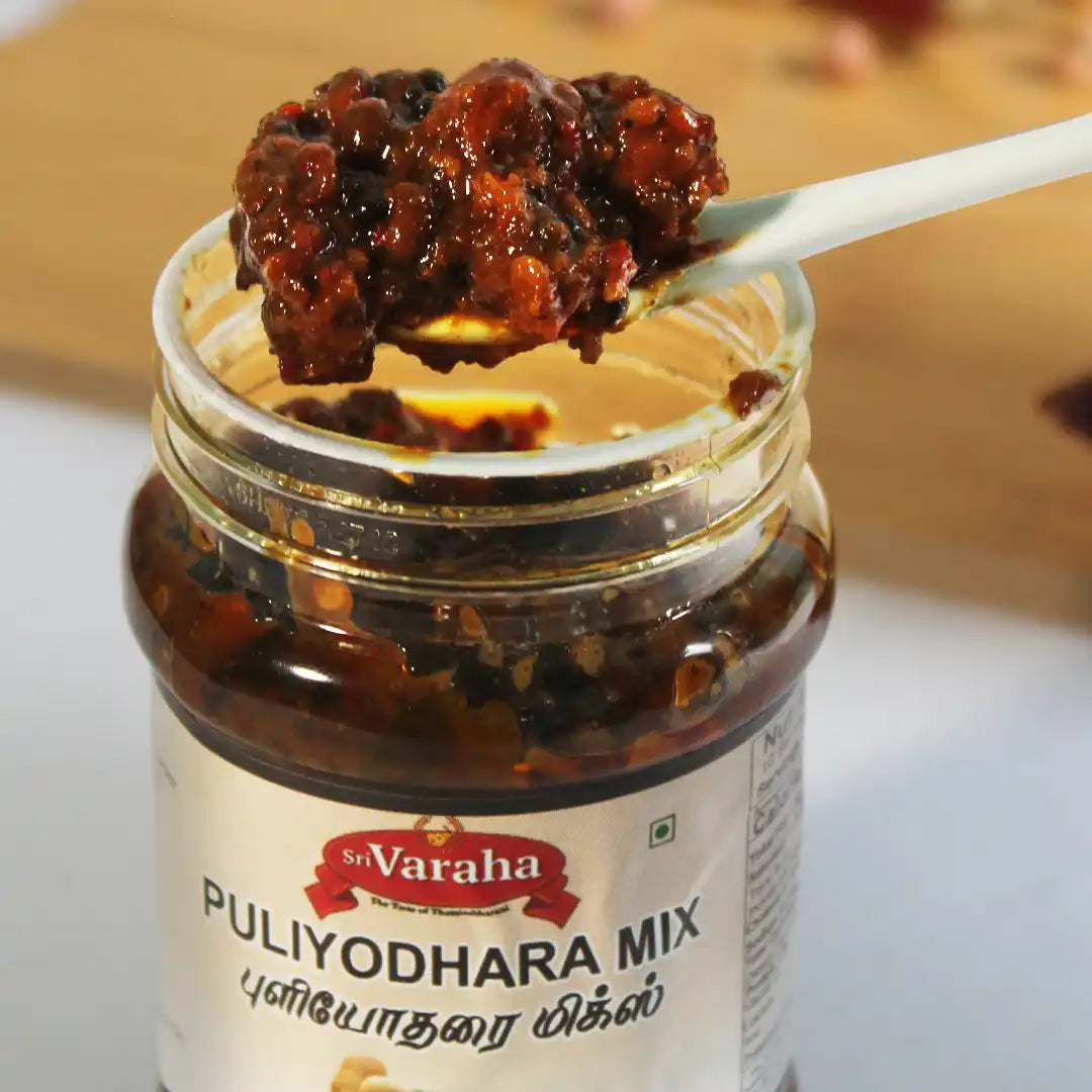 SriVaraha Foods Pulikachal Puliyodhara Mix Pulihora Mix Puliyogare Pulisadam Mix புளியோதரை மிக்ஸ்