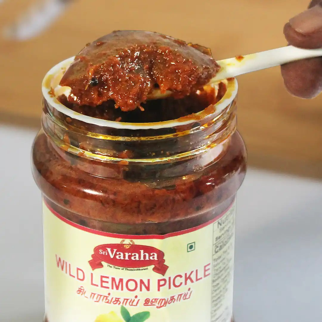 SriVaraha Foods Wild Lemon Pickle Kadarangai Pickle Oorugai கிடாரங்காய் ஊறுகாய்