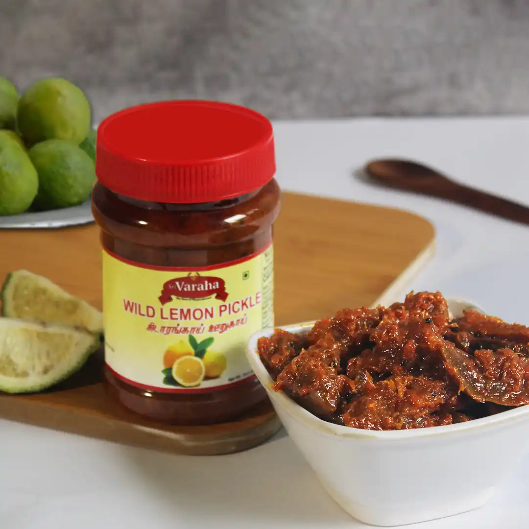 SriVaraha Foods Wild Lemon Pickle Kadarangai Pickle Oorugai கிடாரங்காய் ஊறுகாய்