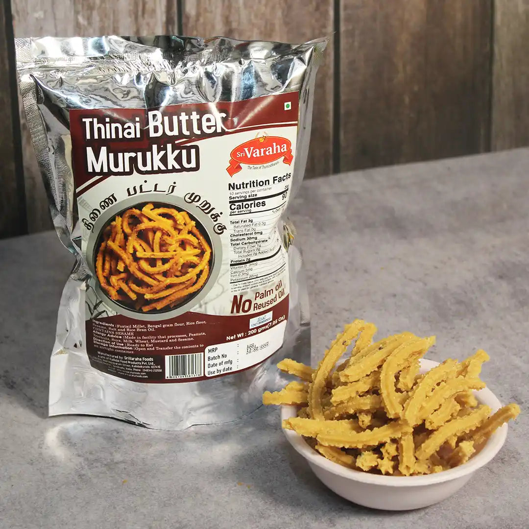 Thinai Butter Murukku-Foxtail Millet Butter Murukku Millet murukku தினை முறுக்கு