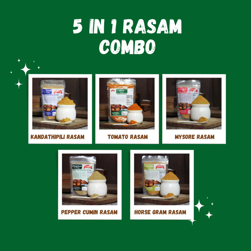 5 in 1 Rasam Combo - Five Flavours, One Authentic Rasam Experience