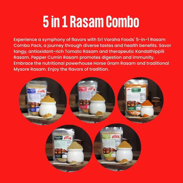 Rassam Collection Buy Online 5 in 1 Rasam Combo Pack Offer 500g | Rasam Powders ...