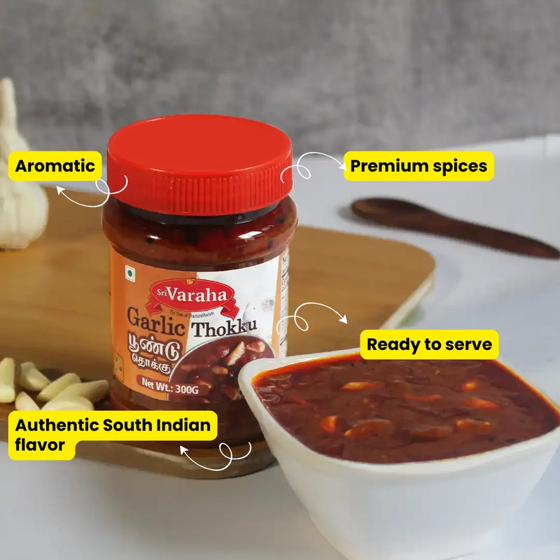 Garlic Thokku - Spicy, Tangy & Packed with Garlic Goodness