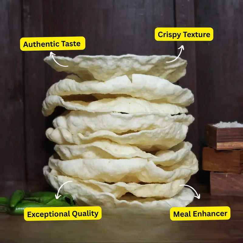 Kallidaikurichi Rice (Arisi) Appalam – Premium Sun-Dried Crisps