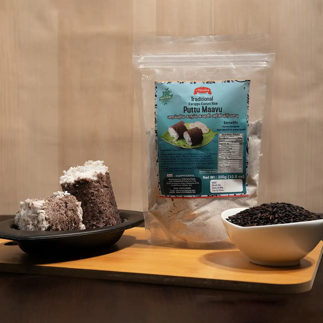Karuppu Kavuni Rice Puttu Mix  Traditional Black Rice Flour  கருப்பு கவுனி அரிசி புட்டு 