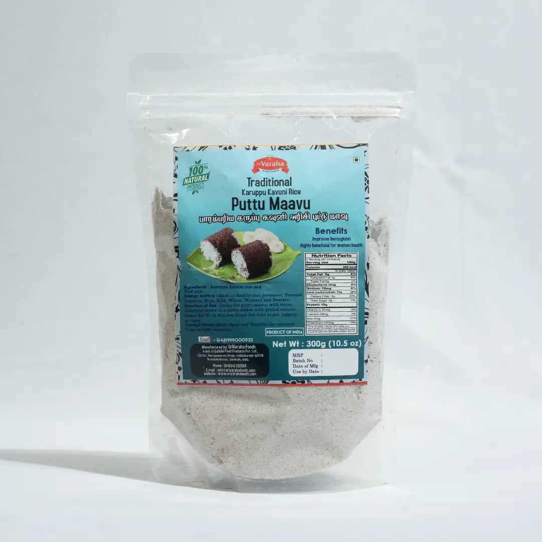 Karuppu Kavuni Rice Puttu Mix  Traditional Black Rice Flour  கருப்பு கவுனி அரிசி புட்டு 