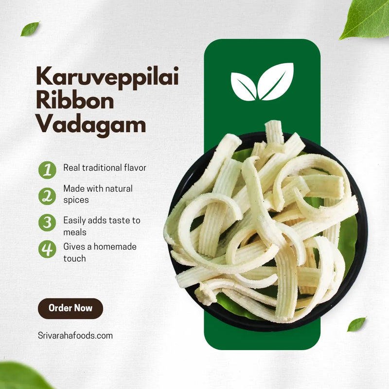 Karuveppilai Ribbon Vadagam – Tradition Twirled with Curry Leaf Aroma!