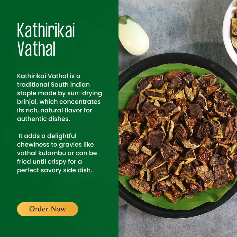 Crispy Kathirikai Vathal from South Indian Kitchens