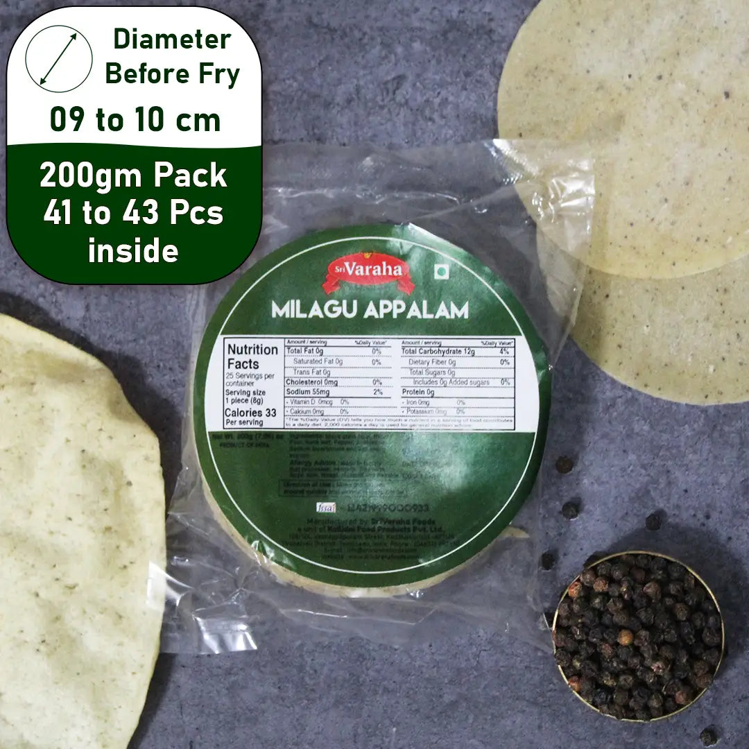 Pepper Papad Milagu Appalam மிளகு அப்பளம்