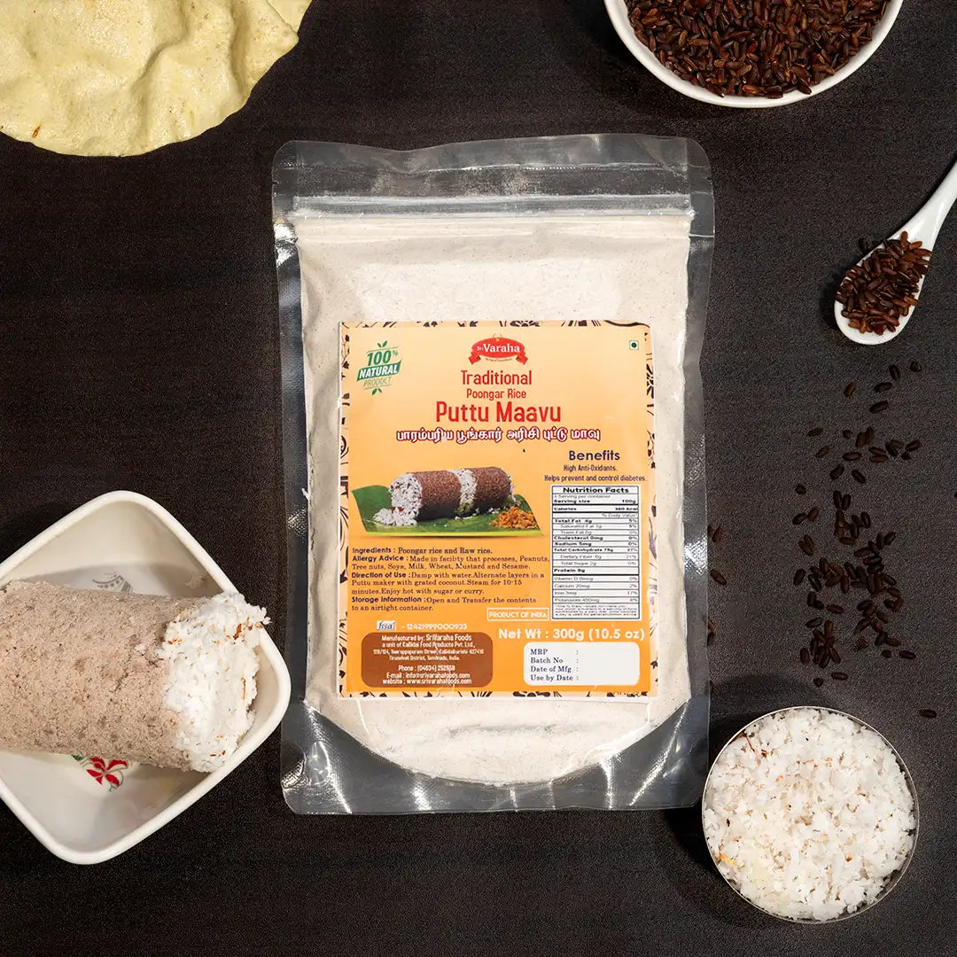 Poongar Rice Puttu Flour Mix பூங்கார் அரிசி புட்டு மாவு