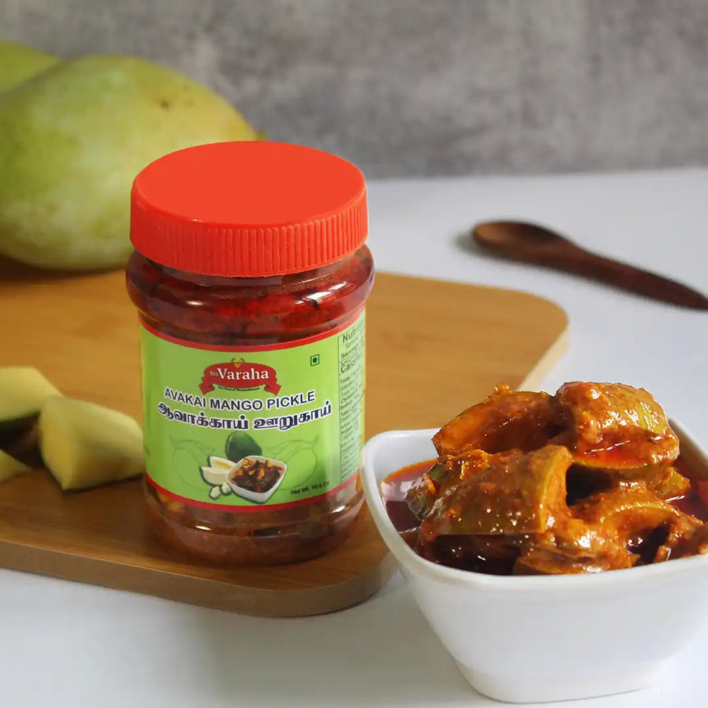 SriVaraha Foods Avaikai Avakaya Pickle Oorugai à®†à®µà®•à¯à®•à®¾à®¯à¯ à®Šà®±à¯à®•à®¾à®¯à¯