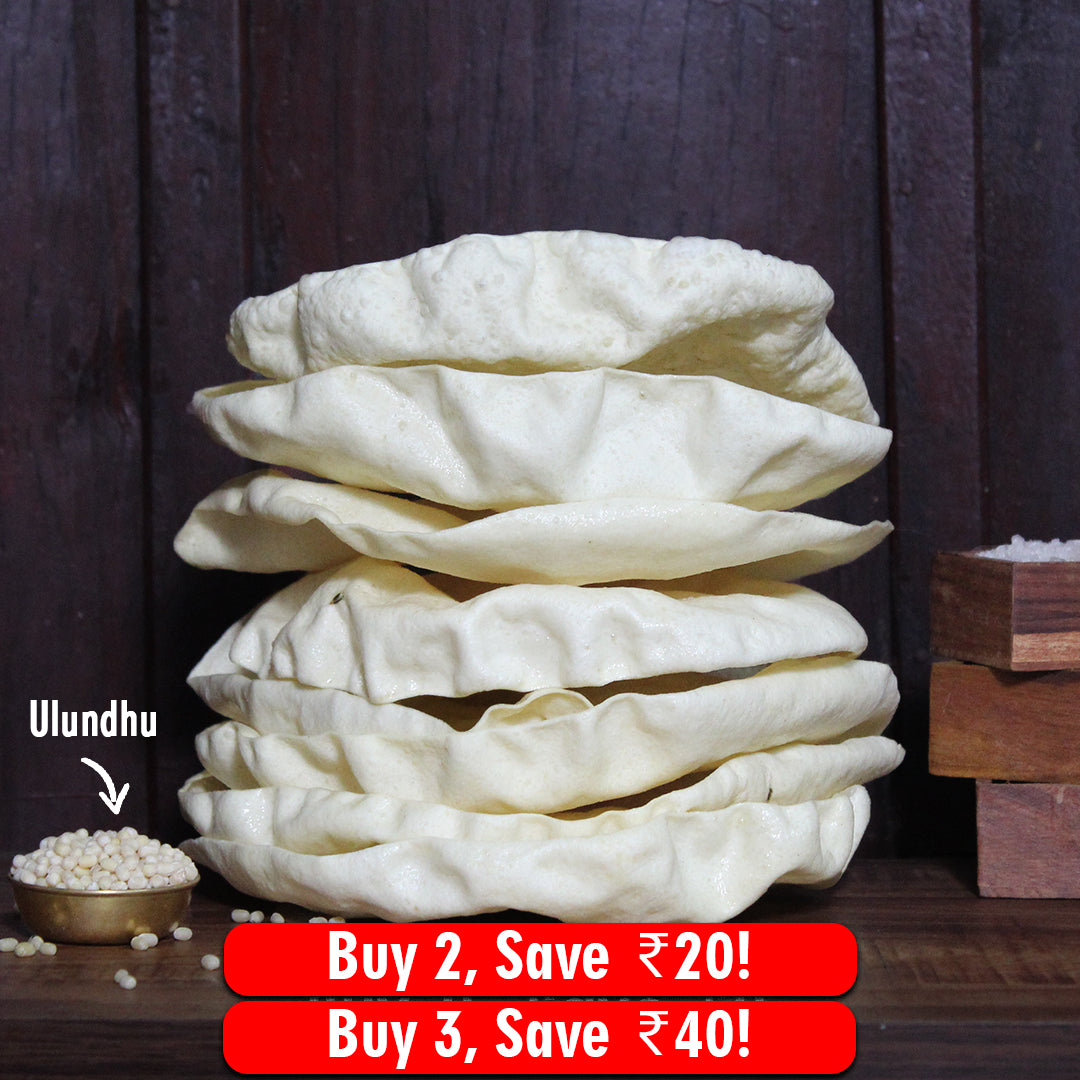 SriVaraha Foods Kallidaikurichi Ulundhu Appalam Urad dal Papad உளுந்து அப்பளம்