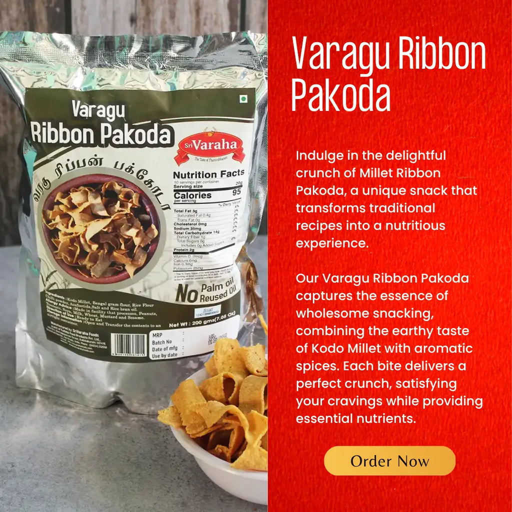 Varagu Ribbon Pakoda (Kodo Millet) 200g