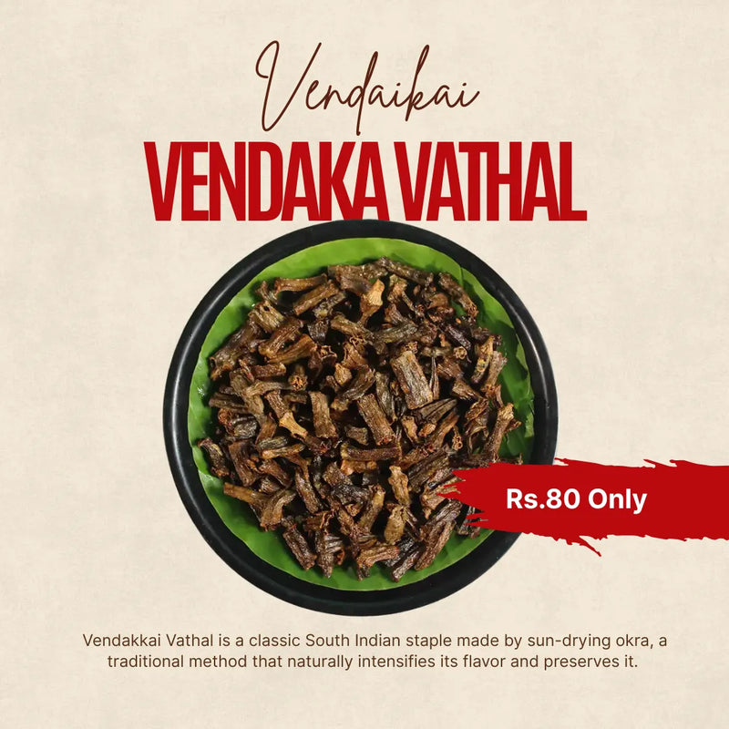 Traditional South Indian Vendakkai Vathal Packed With Flavor