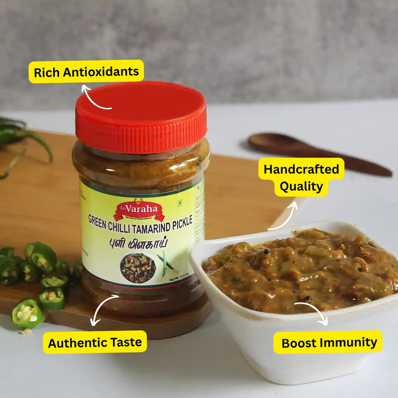 Tamarind Green Chilly (Pulimilagai) Pickle - A Tangy Kick of Tradition