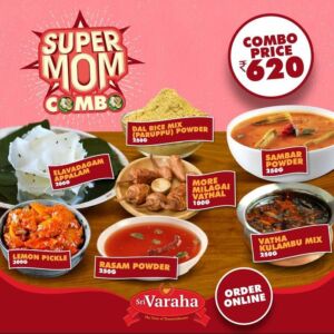 Super-Mom-Combo ParuppuPodi Mor Milagai Vathal DalRiceMix Powder Elai Vadam Appalam Lemon Pickle Rasam Powder Sambar Powder